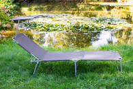 Leżak z daszkiem składany szara 2124