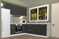 Kuchnia LARA polysk 260 na 235cm. z Blatem 3